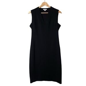 James Perse Black Sleeveless V-Neck Midi Dress